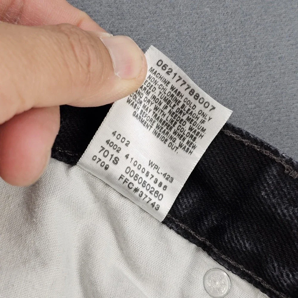 Levis 505 Jeans Mens 33x23 Black Denim‎ Regular Fit Straight Leg